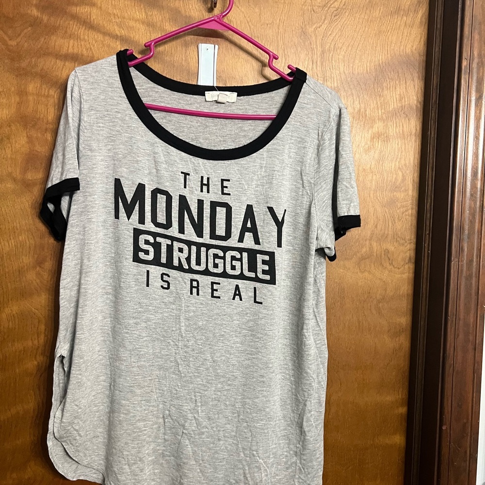 Loralette Gray Tee with Black Accents